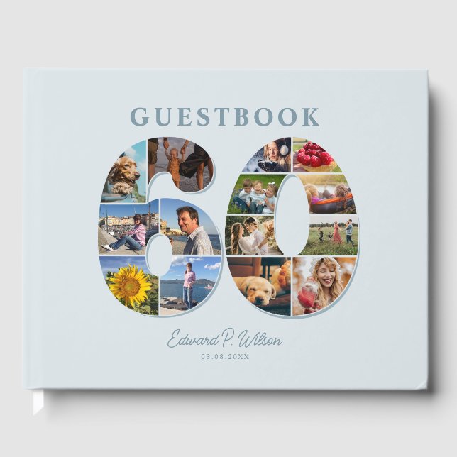 60.º libro de Collages de fotos de cumpleaños (Anverso)