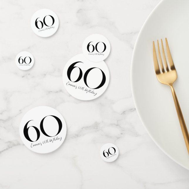 60.º natalicio Confeti Blanco y Negro (Grupo)