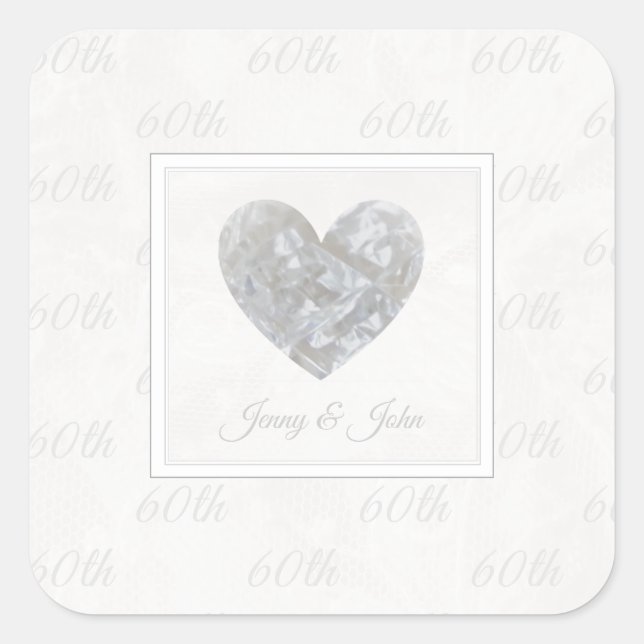 60.º pegatina del aniversario de los Bodas de diam (Anverso)