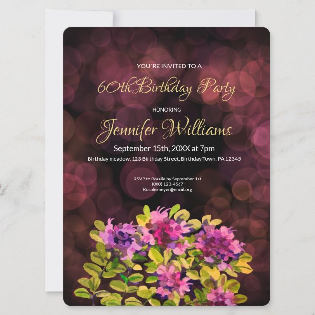 60.º time de invitación de cumpleaños (Anverso)
