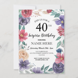 60° 50° 40° 30° Fiesta de cumpleaños Invitación fl