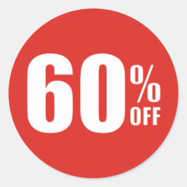 60% 60% de descuento Pegatina de ventas