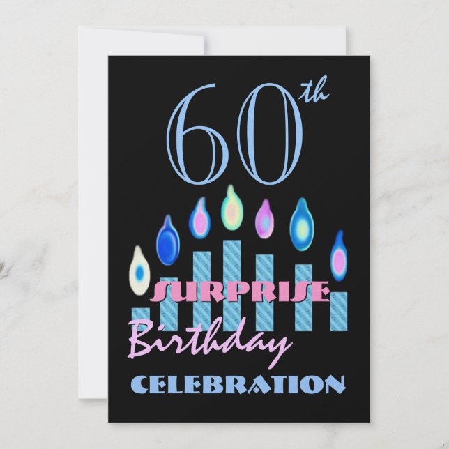 60.a - 69.a invitación de la fiesta de cumpleaños (Anverso)