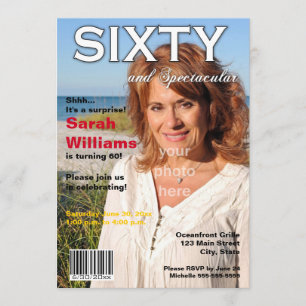 60.a invitación de la fiesta de cumpleaños de la