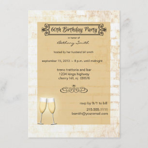 60.a invitación de la fiesta de cumpleaños del