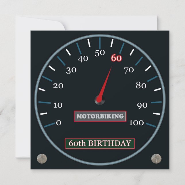 60.a invitación del cumpleaños de Motorbiking (Anverso)