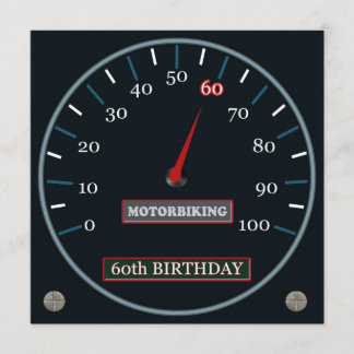 60.a invitación del cumpleaños de Motorbiking