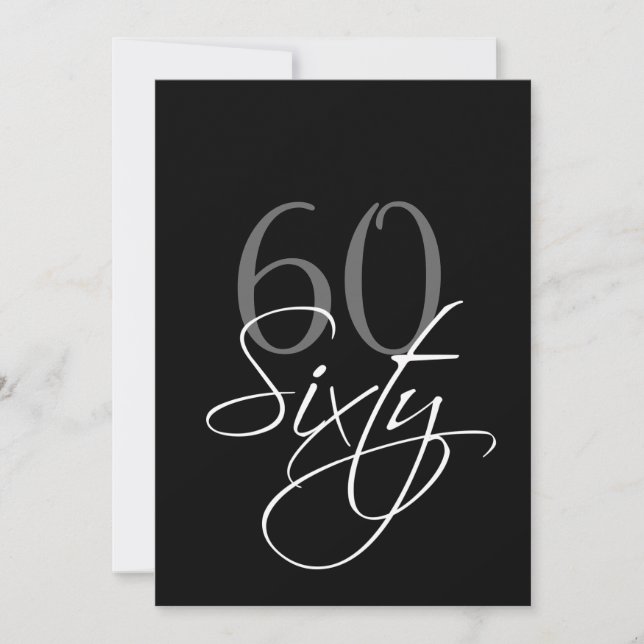 60.a invitación del cumpleaños del gris negro (Anverso)