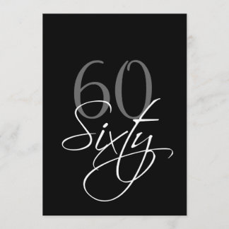 60.a invitación del cumpleaños del gris negro