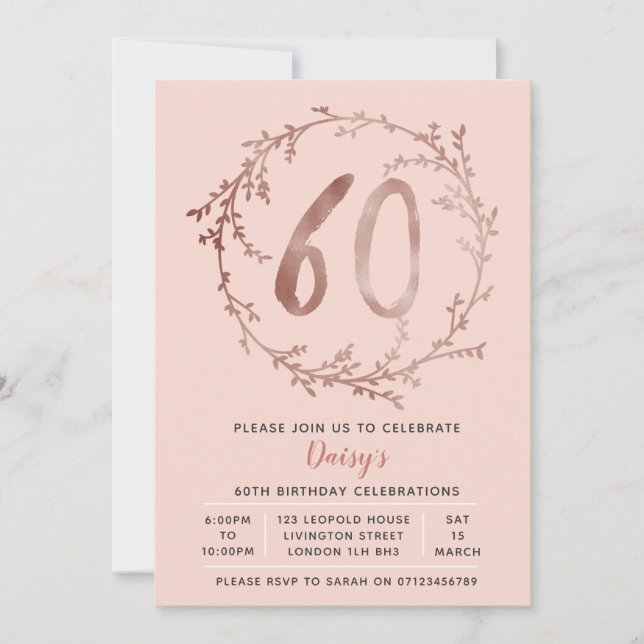 60.a invitación del cumpleaños del oro de los (Anverso)