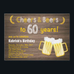 60.a invitación rústica del cumpleaños de las<br><div class="desc">60.a invitación rústica del cumpleaños de las alegrías y de las cervezas. Cumpleaños adulto. Cumpleaños de la cerveza para los hombres. Antecedentes de madera rústicos. Vintage del país retro. Para el arreglo para requisitos particulares adicional, haga clic por favor el "personalizar él" botón y utilice nuestra herramienta de diseño para...</div>
