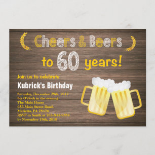 60.a invitación rústica del cumpleaños de las