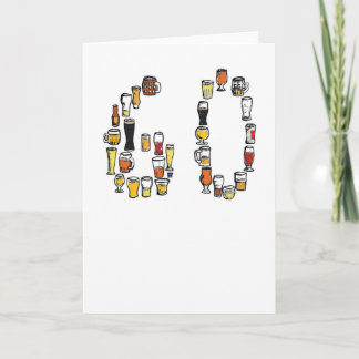 60.a tarjeta de cumpleaños, tarjeta de la cerveza