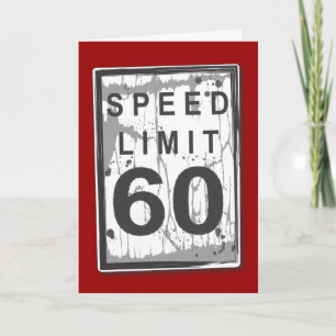 60.a tarjeta divertida del límite de velocidad del