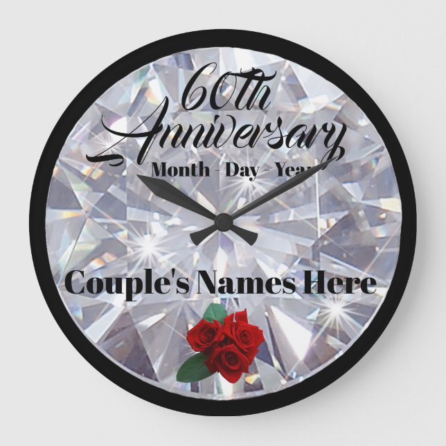 60/Aniversario del Diamante - Reloj personalizado (Anverso)