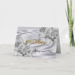 60° aniversario invitación a rosas blancas