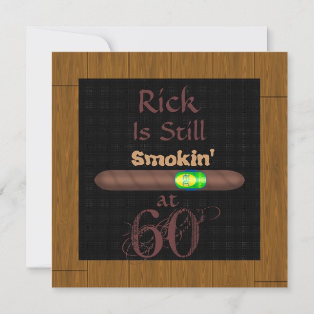 60 AÑOS CIGAR Invitaciones MADERA (Anverso)