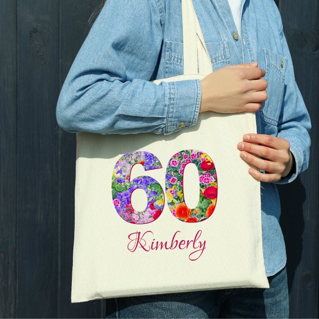60 años elegantes flores de flores de tote bolsa (Subido por el creador)