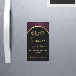 60 años negro burdeos Salven el imán de la fecha