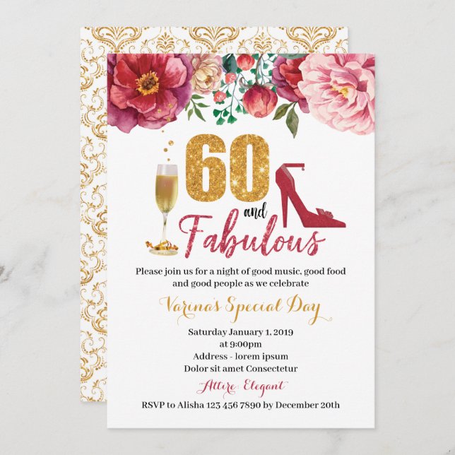 60 años y fabulosa invitación a las mujeres (Anverso / Reverso)