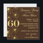 60.as invitaciones chispeantes del cumpleaños de<br><div class="desc">Esta invitación es muy elegante con una mezcla perfecta de tradicional y de contemporáneo.  Hecho maravillosamente en marrón y oro,  apenas le está esperando para modificarlo fácilmente para requisitos particulares con su propia información. Esto es una invitación perfecta del jalón.</div>
