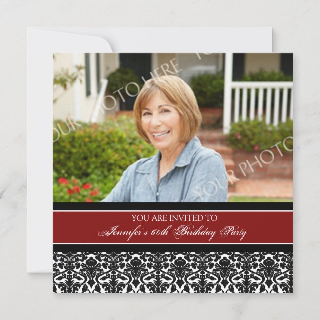 60.as invitaciones de la fiesta de cumpleaños de (Anverso)