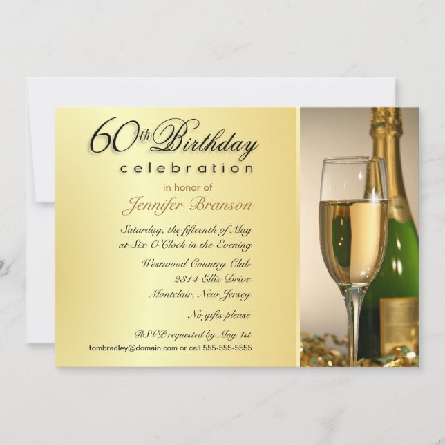 60.as invitaciones de la fiesta de cumpleaños del (Anverso)