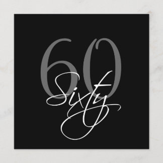 60.as invitaciones del cumpleaños del gris negro