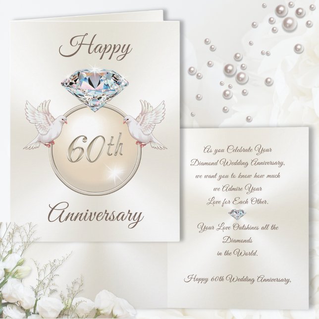 60.as tarjetas del aniversario de boda del (Personalised Diamond Wedding Anniversary Cards. Type in, 60th wedding anniversary wishes for Friends)