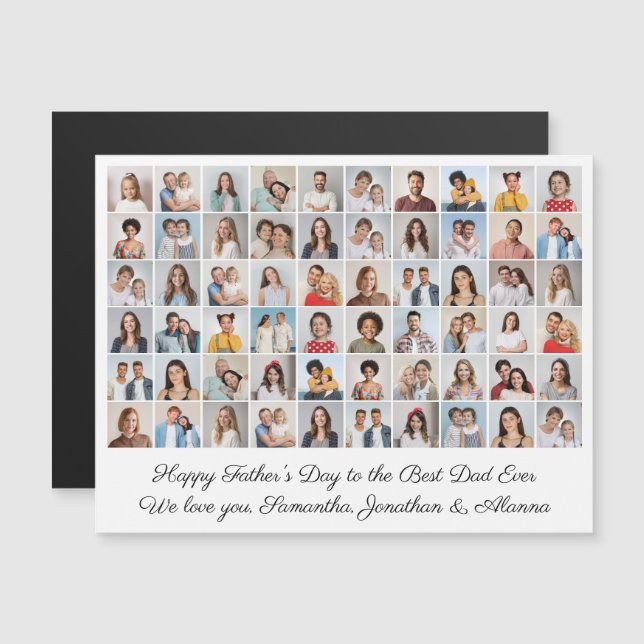 60 Collage de fotos Feliz Día del Padre Tarjeta Ma (Anverso/Reverso)