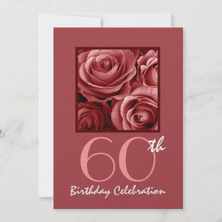 60° cumpleaños invitación a las rosas rojas