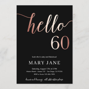 60 invitaciones de cumpleaños, 60 años