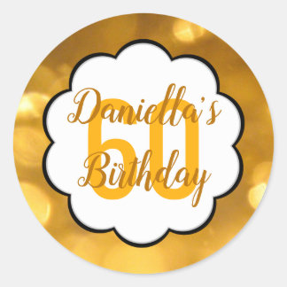 60 - Números dorados Pegatinas de cumpleaños