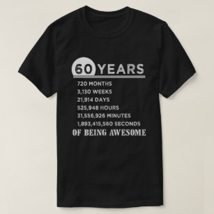 60.o Camisa del cumpleaños regalos del aniversario