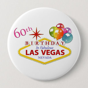 60.o Cumpleaños enorme, botón redondo de Las Vegas