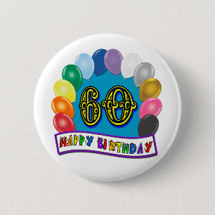 60.o El cumpleaños hincha el botón del feliz