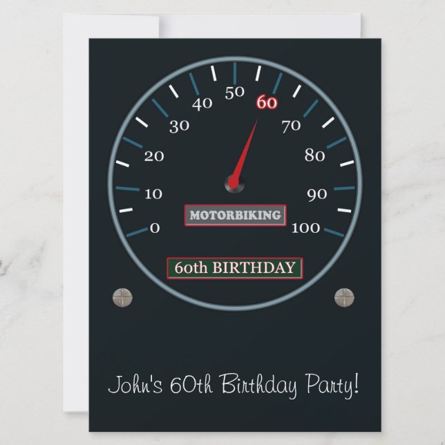 60.o Invitación de la fiesta de cumpleaños (Anverso)