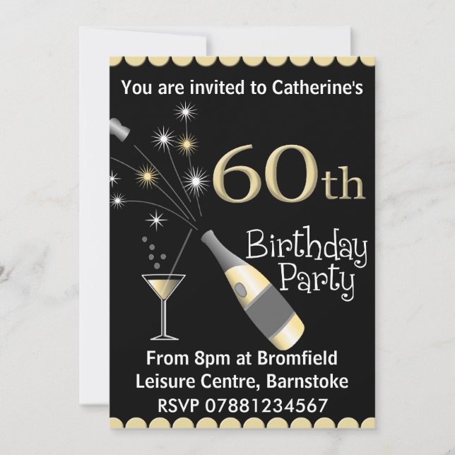 60.o Invitación de la fiesta de cumpleaños (Anverso)