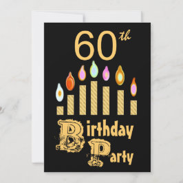 60.o Invitación de la fiesta de cumpleaños - ORO