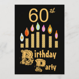 60.o Invitación de la fiesta de cumpleaños - ORO