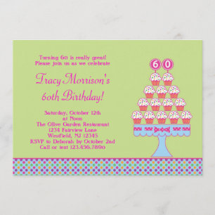 60.o Invitación de las magdalenas del cumpleaños