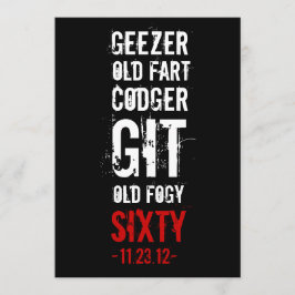 60.o Invitación del Geezer de la fiesta de