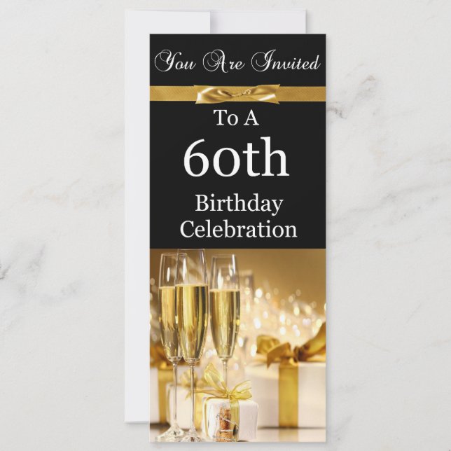 60.o Invitación personalizada de la fiesta de (Anverso)