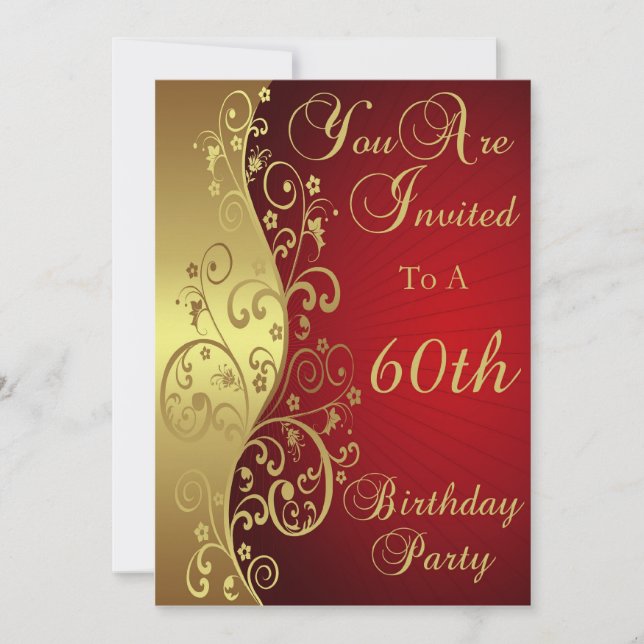 60.o Invitación personalizada de la fiesta de (Anverso)