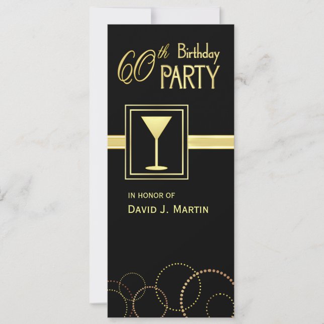 60.o Invitaciones de la fiesta de cumpleaños - (Anverso)