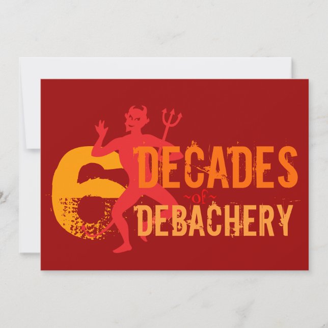 60.o Invitaciones del cumpleaños - infierno de un (Anverso)