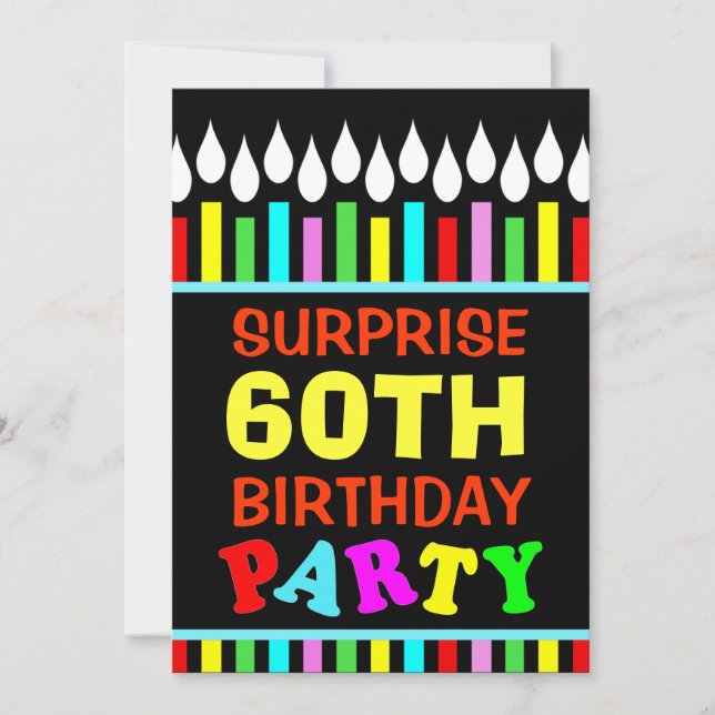 60.o ¡Las invitaciones de la fiesta de cumpleaños (Anverso)