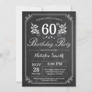 60.o Pizarra floral de la invitación del