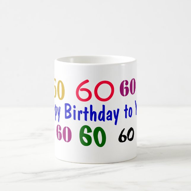 60.o Taza del cumpleaños - cambie a cualquier año (Centro)