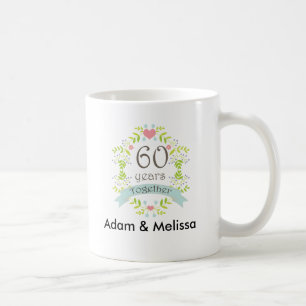 60.o Taza personalizada del aniversario de boda